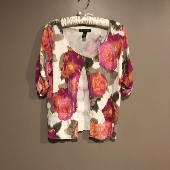 INC International Concepts Sweaters - 🎀 BEAUTIFUL FLORAL CARDIGAN BY INC